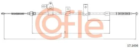 92171436 Трос стояночного тормоза лев задн TOYOTA: COROLLA E12 02-06 1637/1394 mm COFLE подбор по vin на Brocar