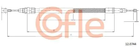 92120744 Трос гальма стоянки задньої FIAT ULYSSE all 2.0 JTD (дискові гальма) 07- COFLE підбір по vin на Brocar