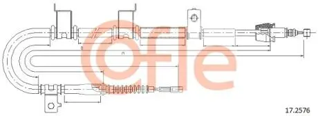 92172576 Трос стояночного тормоза задн прав HYUNDAI i-30 1.6-2.0 CRDi 08- COFLE підбір по vin на Brocar