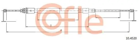 92104520 Трос стояночного тормоза CITROEN: C3 DRUM/BR 03- 1693/868 mm COFLE підбір по vin на Brocar
