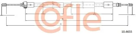 92104655 Трос стояночного гальма CITROEN: XSARA PICASSO RH 1864/1590 mm COFLE підбір по vin на Brocar