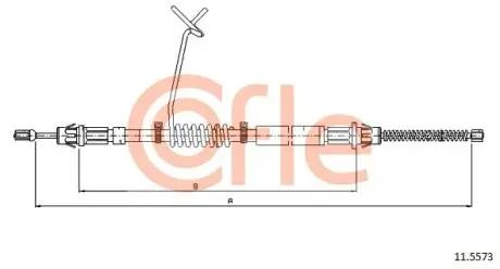 92115573 Трос стояночного тормоза FORD: TRANSIT RWD CAB LH 1608/1315 mm COFLE підбір по vin на Brocar