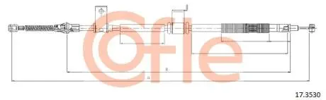 92173530 Трос стояночного тормоза прав задн CHEVROLET CAPTIVA all 5/06- COFLE подбор по vin на Brocar