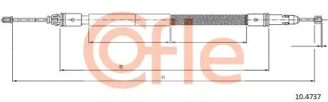 92104737 Трос гальма стоянки задній CITROEN C8 all (барабанні гальма) 06- COFLE підбір по vin на Brocar