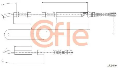 92171440 Трос стояночного гальма TOYOTA: COROLLA E11 99-01 1435/1182 mm COFLE підбір по vin на Brocar
