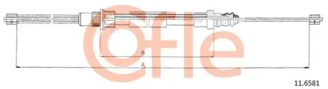92116581 Трос стояночного гальма RENAULT: CLIO 1430/1091 mm COFLE підбір по vin на Brocar