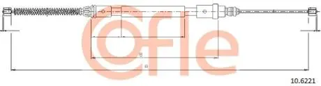 92106221 Трос стояночного гальма PEUGEOT: 406 DRUM RH 8512&gt; 751/547 mm COFLE підбір по vin на Brocar
