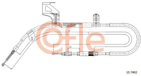 92107482 Трос гальма стоянки лев задн VW PASSAT all 96- COFLE підбір по vin на Brocar