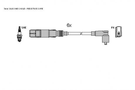 ZK0532 Комплект кабелей зажигания STARLINE підбір по vin на Brocar