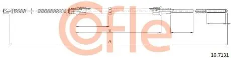 92107131 Трос стояночного тормоза задн VW POLO all 9/94- COFLE підбір по vin на Brocar