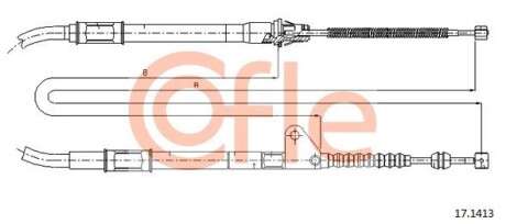 92171413 Трос гальма стоянки лев задн TOYOTA AVENSIS all (барабанні гальма) (mod.T22) 98-00 COFLE підбір по vin на Brocar