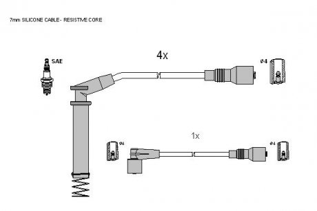 ZK9202 Комплект кабелів запалювання STARLINE підбір по vin на Brocar