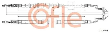 92115766 Трос стояночного тормоза задн OPEL MERIVA all (дисковые тормоза) -03 COFLE подбор по vin на Brocar