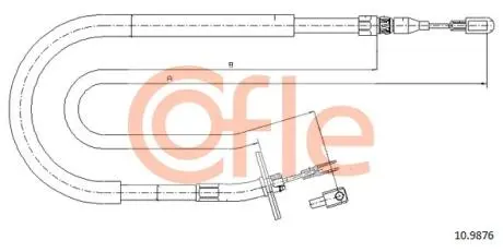 92109876 Трос стоянкового гальма прав задній MB SPRINTER pt.3.5>4.6T double wheels 97- COFLE підбір по vin на Brocar