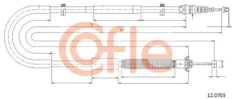 92120703 Трос гальма стоянки лев задн FIAT STILO all 01- COFLE підбір по vin на Brocar