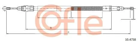 92104738 Трос гальма стоянки задній CITROEN C8 all (дискові гальма) 06- COFLE підбір по vin на Brocar
