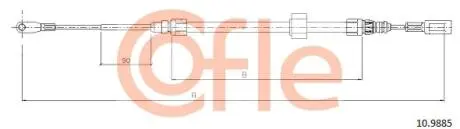 92109885 Трос стояночного тормоза передн VW LT46 ch4025 double wheels 97- COFLE підбір по vin на Brocar