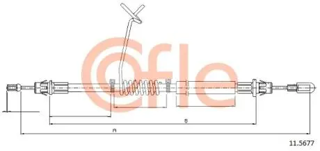92115677 Трос стояночного тормоза FORD: TRANSIT RWD CAB 07 1602/1398 mm COFLE підбір по vin на Brocar