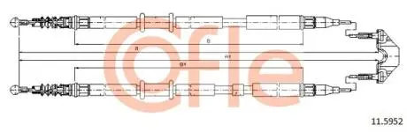 92115952 Трос гальма стоянки задньої OPEL ASTRA H all крім SW (дискові гальма) 04- COFLE підбір по vin на Brocar