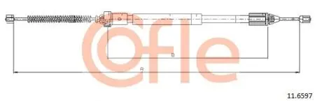 92116597 Трос стояночного тормоза лев задн RENAULT CLIO all 1.2 16v (с ABS) 98-6/01 COFLE подбор по vin на Brocar