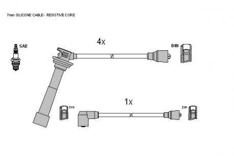 ZK7264 Комплект кабелей зажигания STARLINE підбір по vin на Brocar