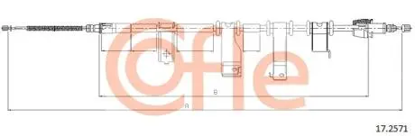 92172571 Трос стояночного тормоза задн прав HYUNDAI i-20 all 1/09- COFLE подбор по vin на Brocar