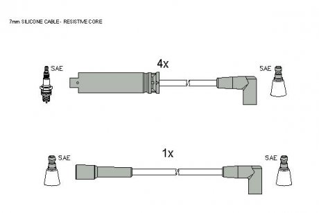 ZK7282 Комплект кабелів запалювання STARLINE підбір по vin на Brocar