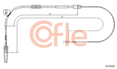 92109330 Трос стоянкового гальма передня MERCEDES-BENZ A-Klasse> 140-160-170-180-190-200 all mod SWB/tipo corto 98-04 COFLE підбір по vin на Brocar