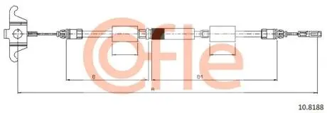 92108188 Трос стоянкового гальма передня VOLVO XC70 all-XC90 all 03- COFLE підбір по vin на Brocar