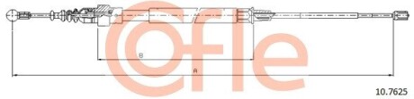 92107625 Трос стоянкового гальма задн VW TOURAN all 1.6-2.0-1.9Tdi-2.0TDi (mod T9G-TG58-T72) 03- COFLE підбір по vin на Brocar