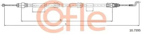 92107395 Трос стоянкового гальма задн VW TRANSPORTER T5-CARAVELLE all (FT) 2.5TDi 03- COFLE підбір по vin на Brocar