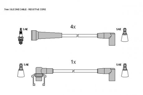 ZK6964 Комплект кабелей зажигания STARLINE подбор по vin на Brocar