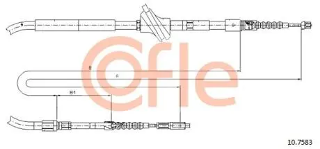 92107583 Трос стоянкового гальма задн AUDI A6 all 95-98 COFLE підбір по vin на Brocar