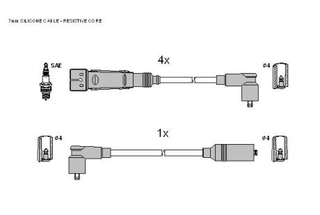 ZK0452 Комплект кабелей зажигания STARLINE підбір по vin на Brocar