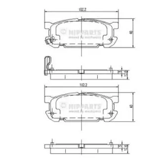 J3613020 Колодки тормозные дисковые NIPPARTS підбір по vin на Brocar