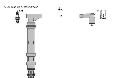 ZK8364 Комплект кабелей зажигания STARLINE підбір по vin на Brocar