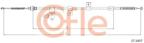 92171437 Трос стояночного тормоза прав задн TOYOTA: COROLLA E12 04-06 1698/1453 mm COFLE подбор по vin на Brocar