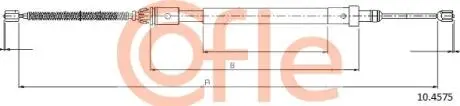 92104575 Трос стояночного тормоза лев задн CITROEN XSARA all 1.4-DS-TDS (барабанные тормоза) 97- COFLE підбір по vin на Brocar