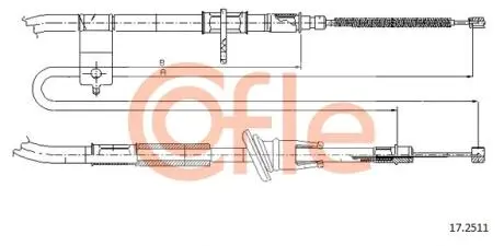 92172511 Трос гальма стоянки задн лев HYUNDAI ACCENT all 1995-05, PONY 1989-95 COFLE підбір по vin на Brocar