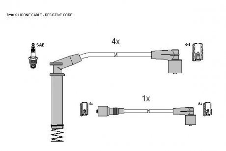 ZK9532 Комплект кабелів запалювання STARLINE підбір по vin на Brocar