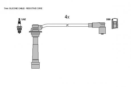 ZK5462 Комплект кабелей зажигания STARLINE підбір по vin на Brocar