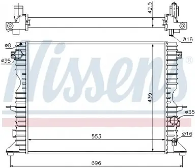 64311A Радиатор, охлаждение двигателя NISSENS підбір по vin на Brocar