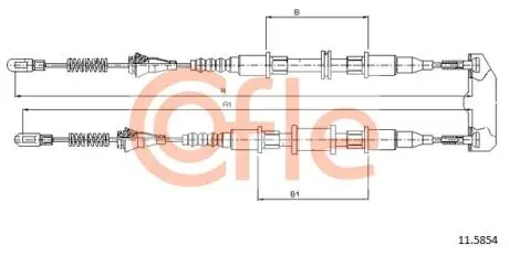 92115854 Трос стояночного тормоза задн OPEL ASTRA all 92- COFLE подбор по vin на Brocar