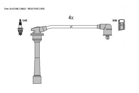 ZK8594 Комплект кабелей зажигания STARLINE підбір по vin на Brocar