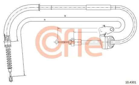 92104301 Трос стояночного тормоза BMW: MINI ALL -04 1444/1300 mm COFLE подбор по vin на Brocar