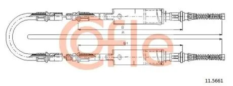 92115661 Трос стояночного тормоза задн FORD TRANSIT all single wheels 91- COFLE підбір по vin на Brocar