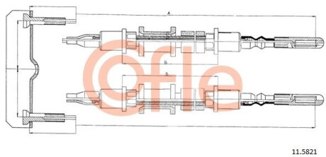 92115821 Трос стоянкового гальма задн OPEL OMEGA all ch.J1030902- 88-90 COFLE підбір по vin на Brocar