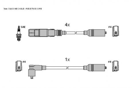 ZK0592 Комплект кабелей зажигания STARLINE підбір по vin на Brocar
