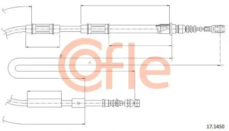 92171450 Трос стояночного гальма TOYOTA: COROLLA E11 99-01 1442/1187 mm COFLE підбір по vin на Brocar