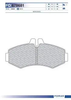 FO678681 Колодки тормозные дисковые FOMAR подбор по vin на Brocar